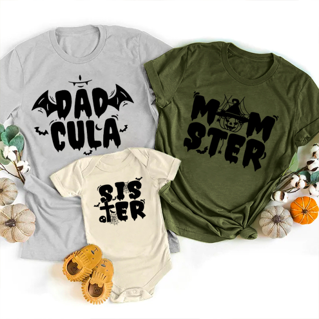 Cute Halloween Family Pumpkin Matching Shirts