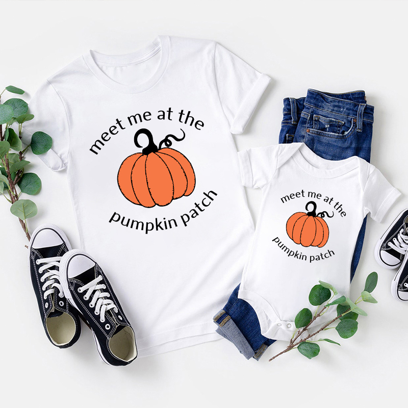 Meet Me At The Pumpkin Patch Halloween Family Matching Shirts