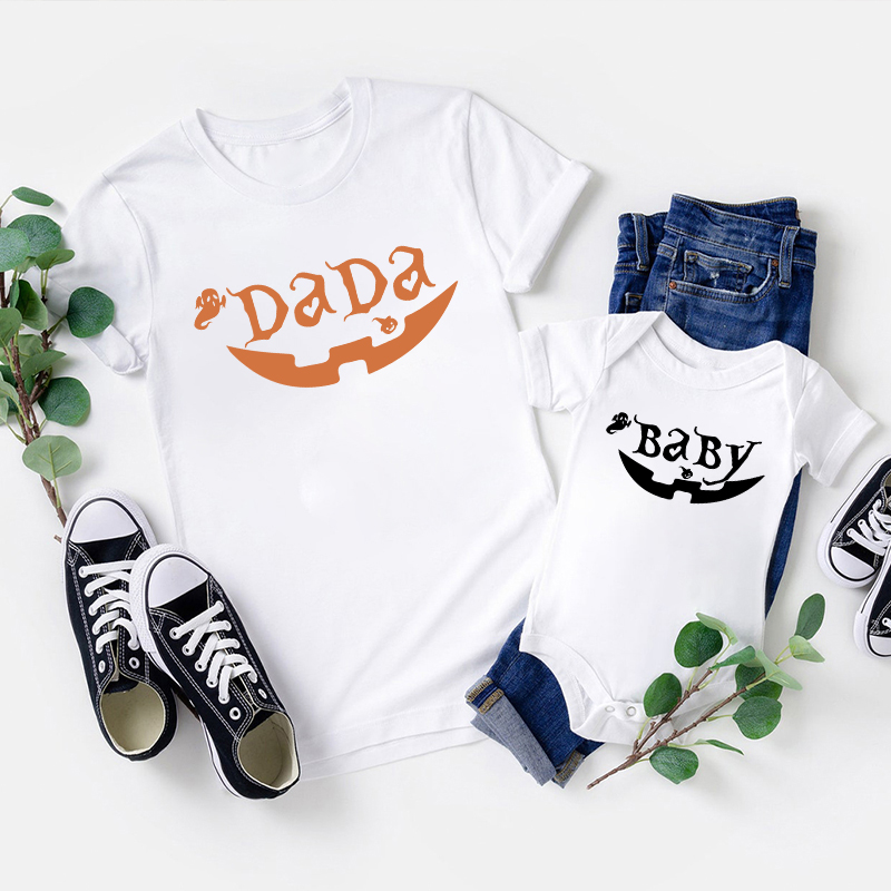 Ghost Pumpkin Halloween Personalized Family  Matching Shirts