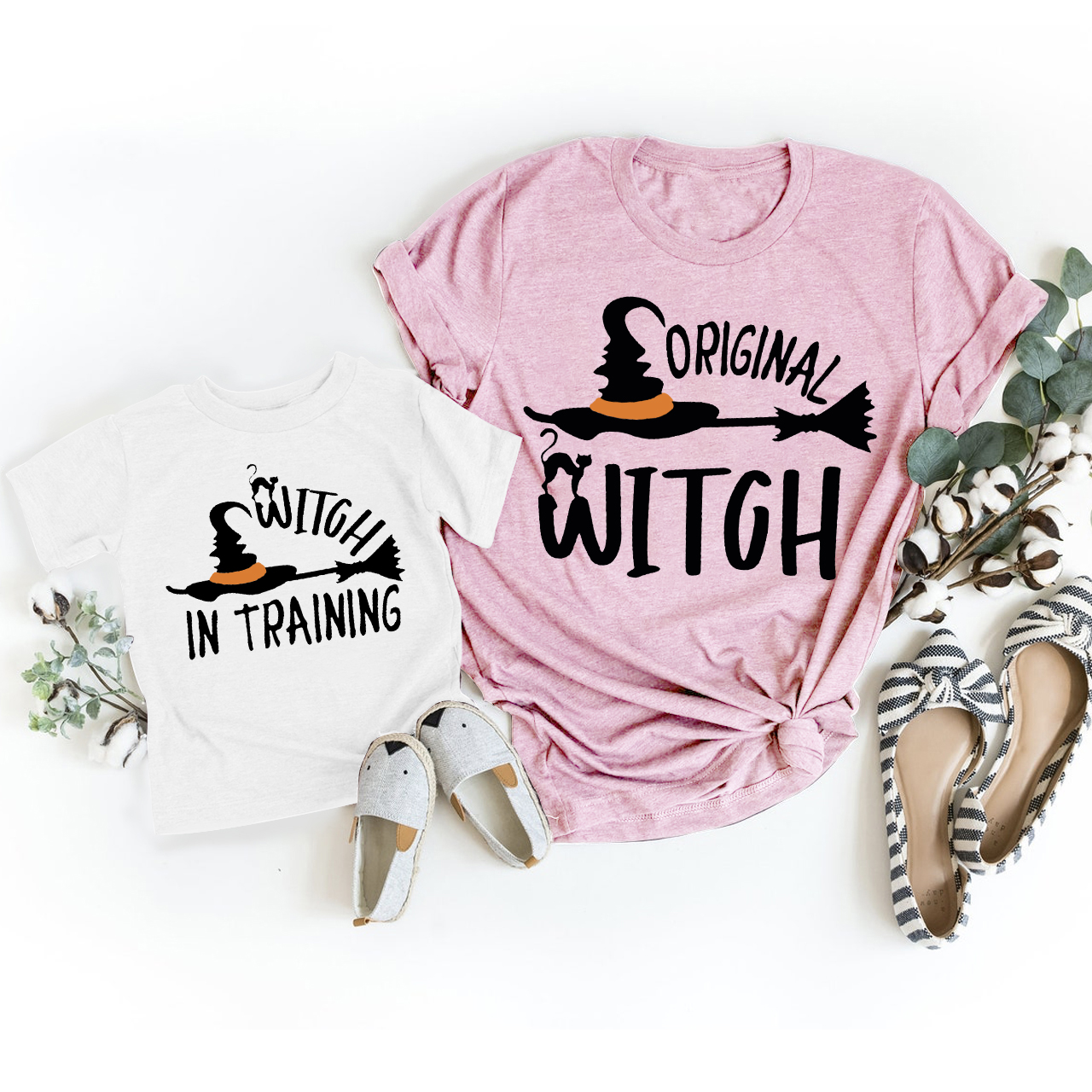 Original Witch & Witch in Training  Matching Halloween Shirts