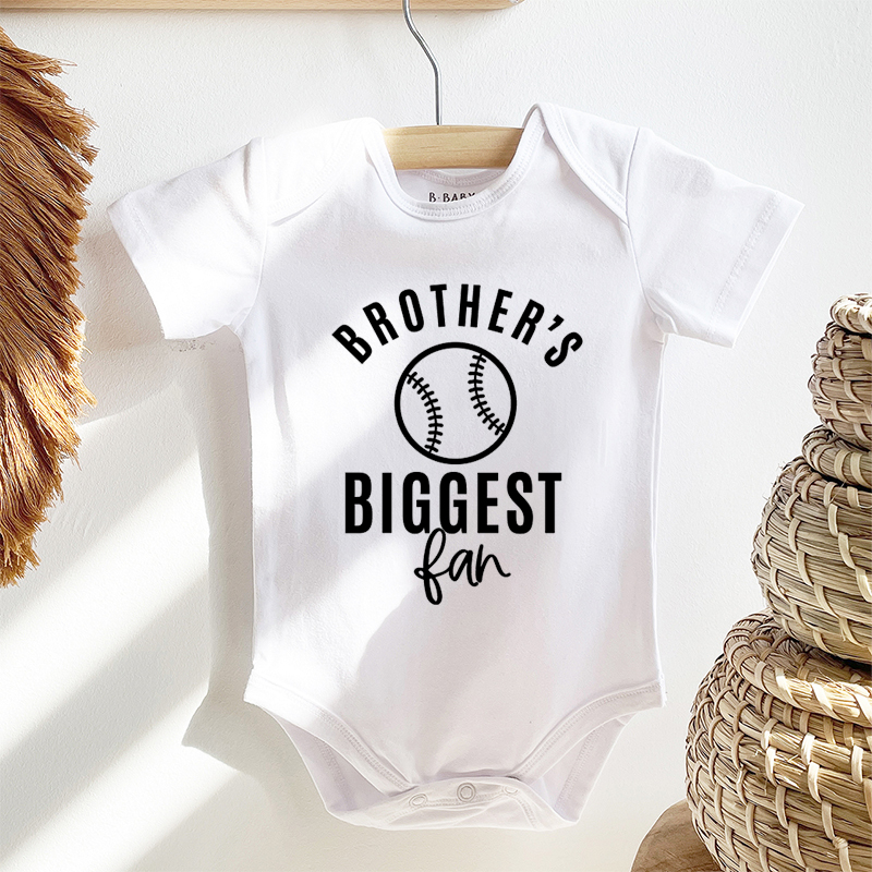 Brother's Biggest Fan Baseball Bodysuit For Baby