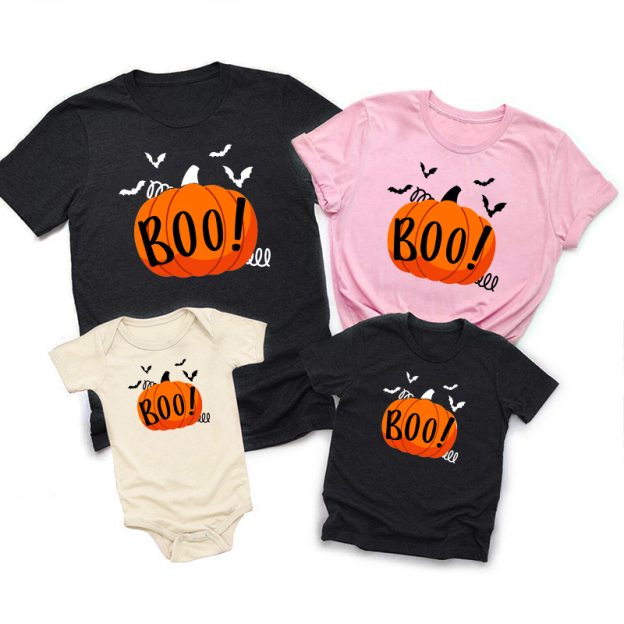 Boo Pumpkin Halloween Matching Shirts