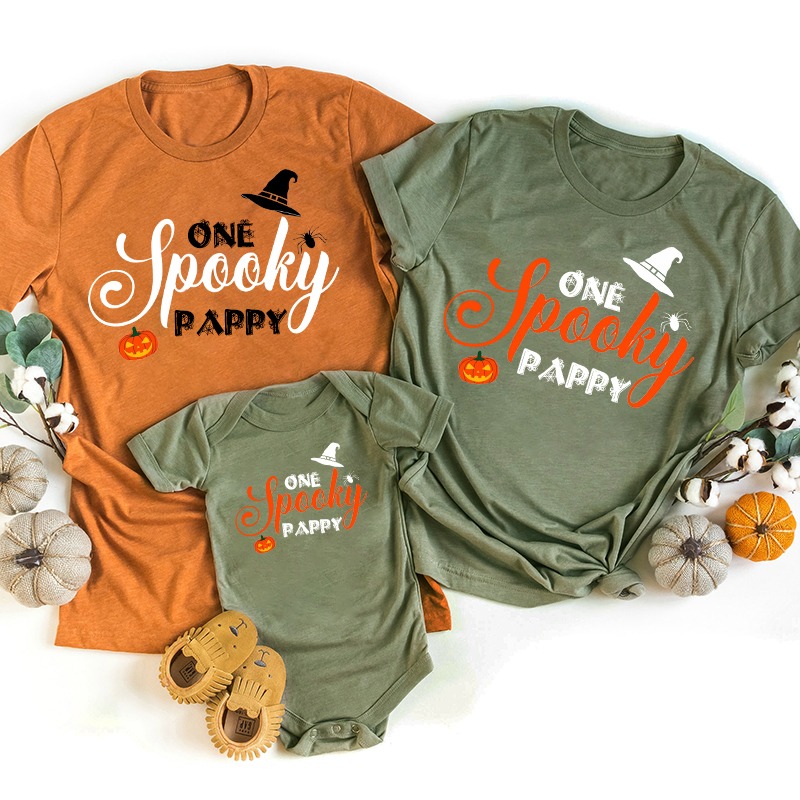 One Spooky Pappy Halloween Matching Shirts