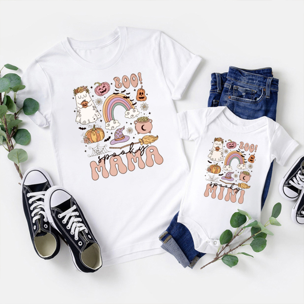 Spooky Rainbow Halloween Family Matching Shirts
