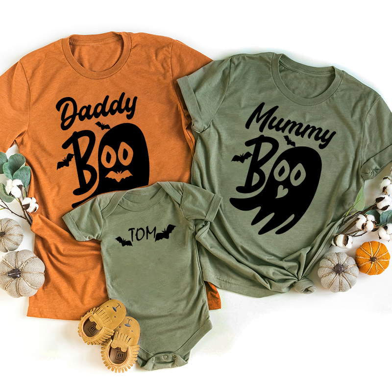 Boo Ghost Halloween Family Matching Shirts