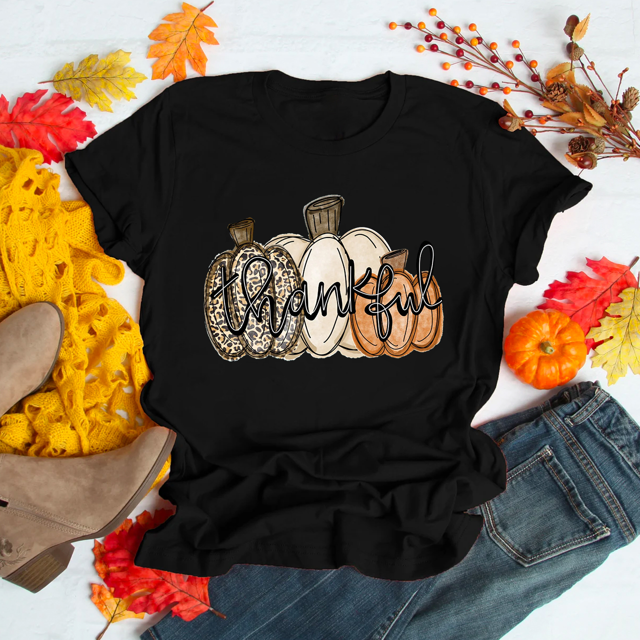 Leopard Pumpkin Fall Shirts For Her