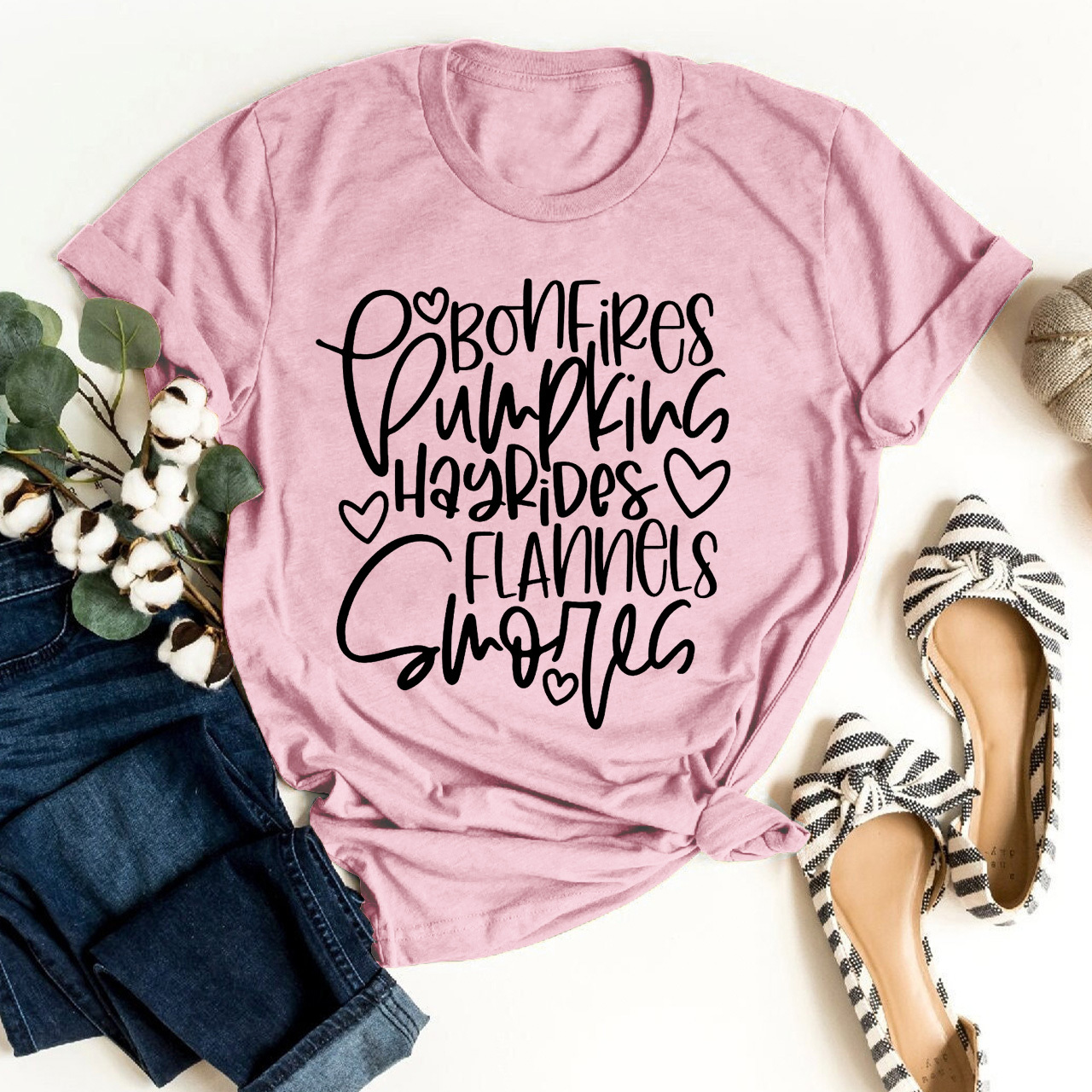 Cute Fall Words Shirts For Her