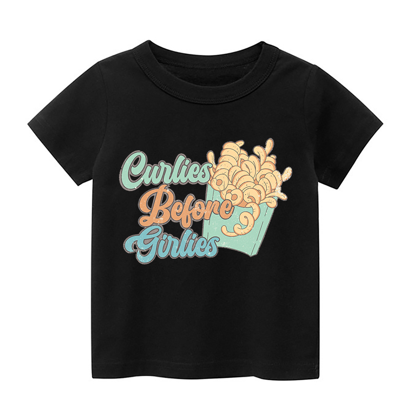 Curlies Before Girlies Kids Shirt