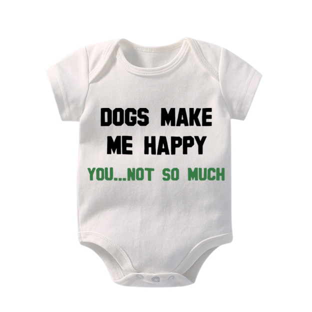 Dogs Make Me Happy Bodysuit For Baby