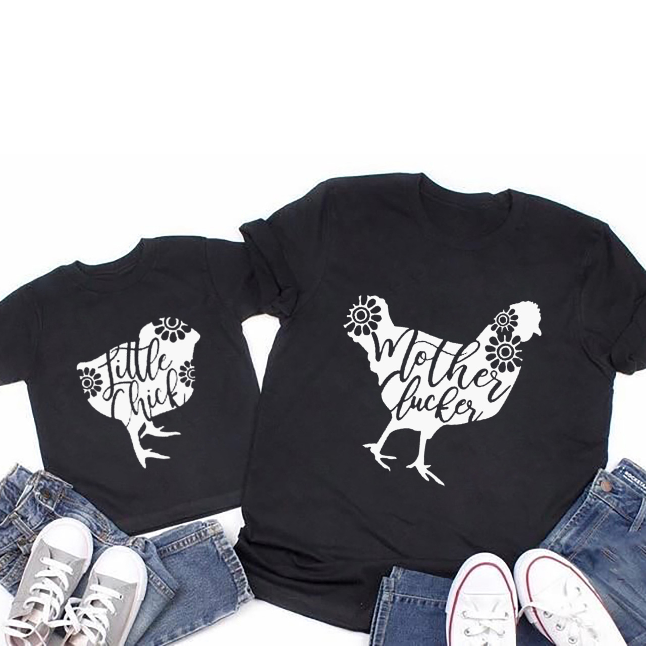 Mother Clucker&Little Chick Matching Tees For Mother's Day