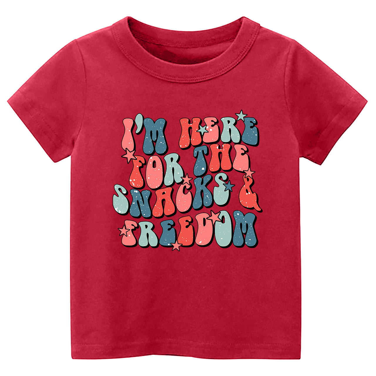 I'm Here For The Snacks&Freedom Independence Day Toddler Tees