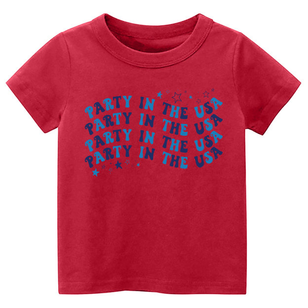 Party In The USA Wave Font Retro Toddler Tees