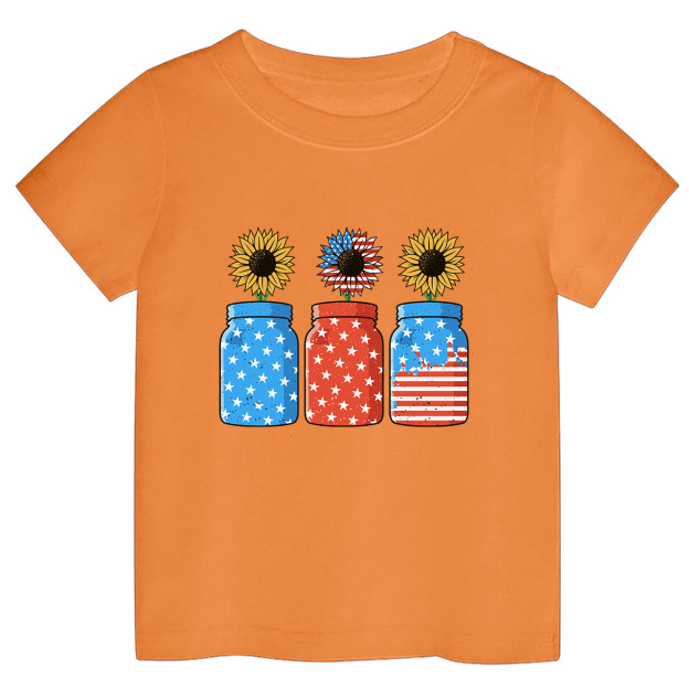 4th of July Sunflower Freedom Toddler Tees