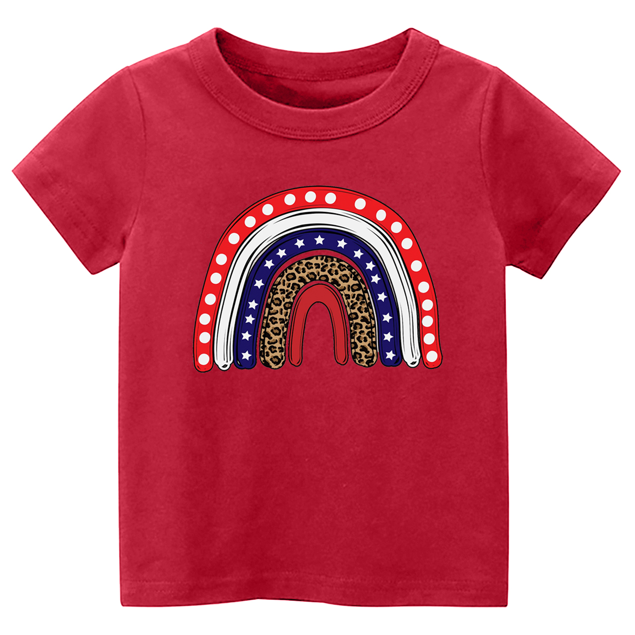 USA 4th of July Rainbow Toddler Tees