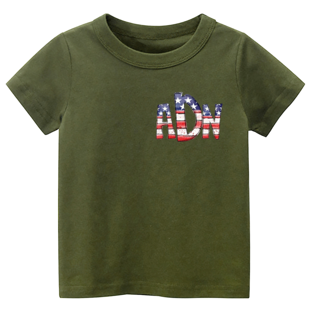 Personalized Fish American Flag Toddler Tees