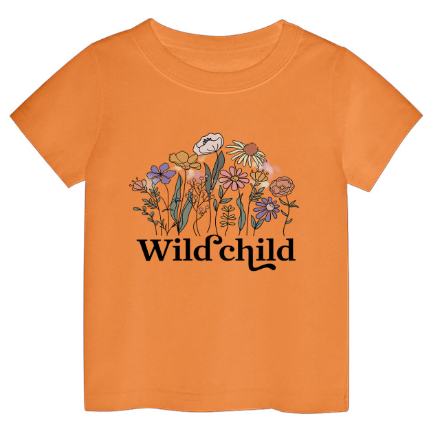Wild Child Vintage Flowers Kids Shirts