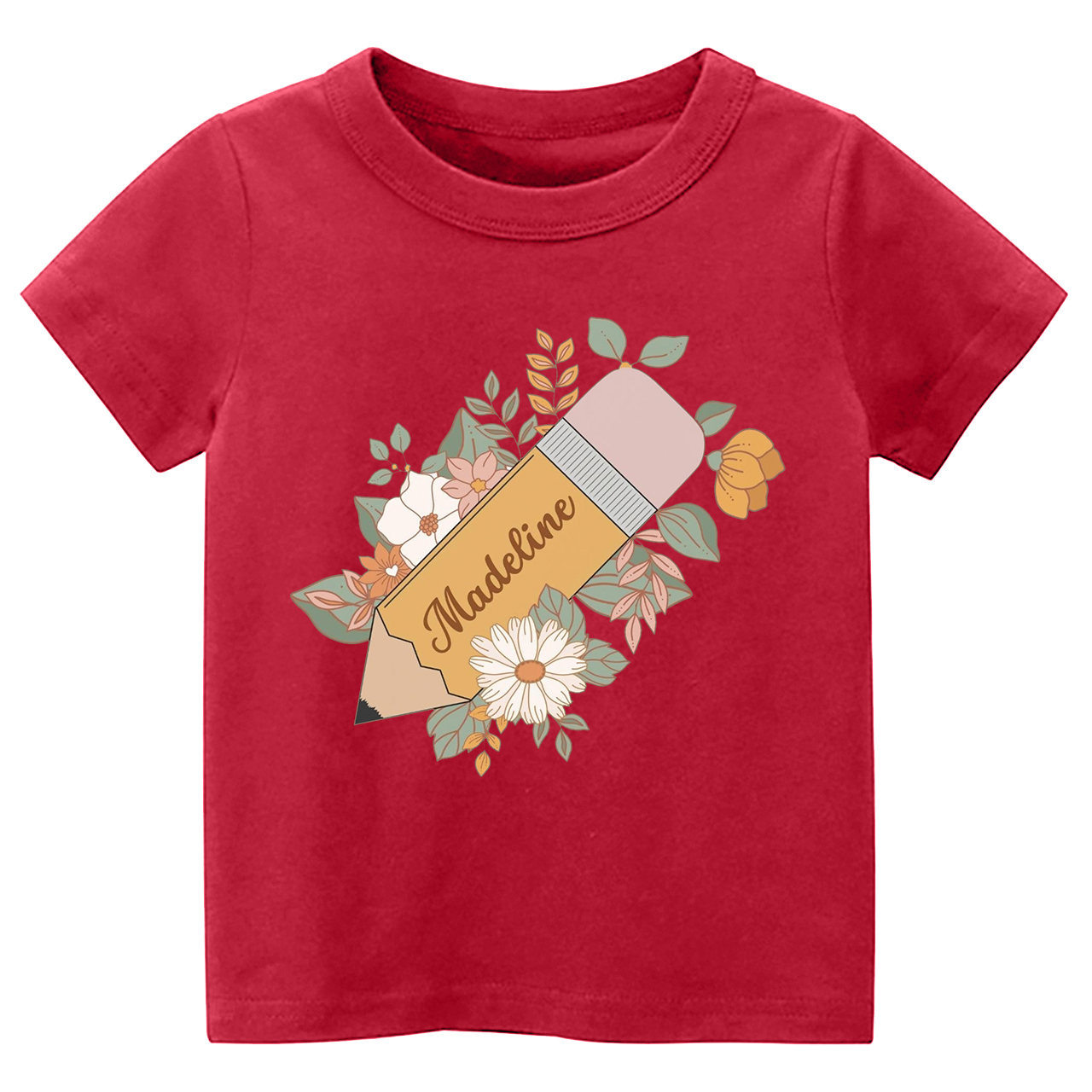Personalized Retro Pencil Back To School Toddler Shirts