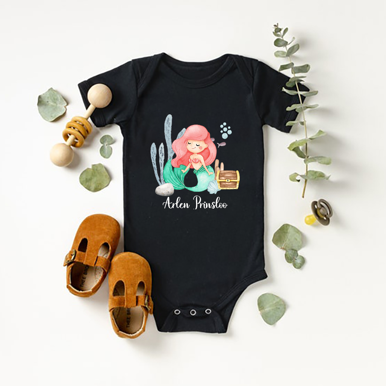 Personalized Mermaid Princess Baby Bodysuit