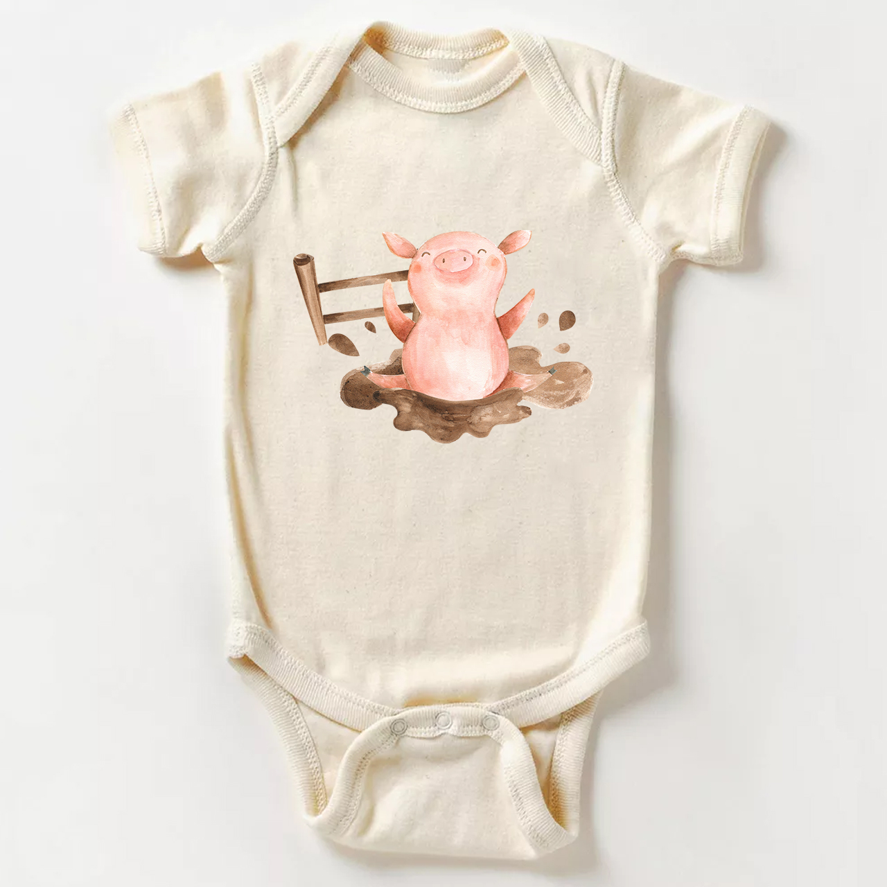 Personalized Mud Pig Baby Bodysuit