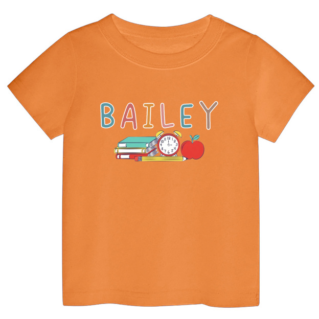 Custom Books & Apples Back To School Shirt For Kids