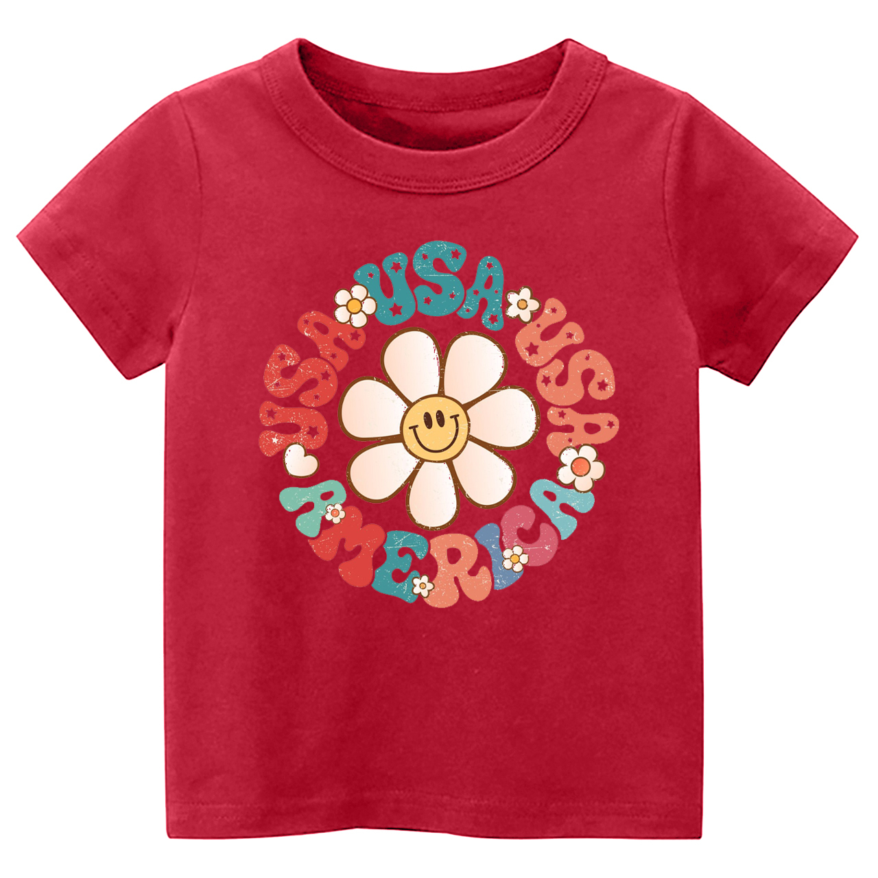 USA America Smiley Face Toddler Shirt