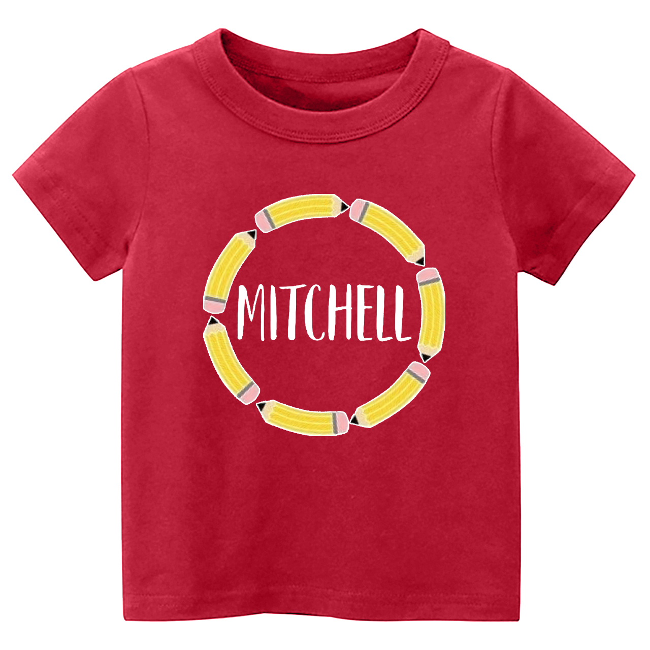 Personalized Pencil Circle School Retro Kids Shirts