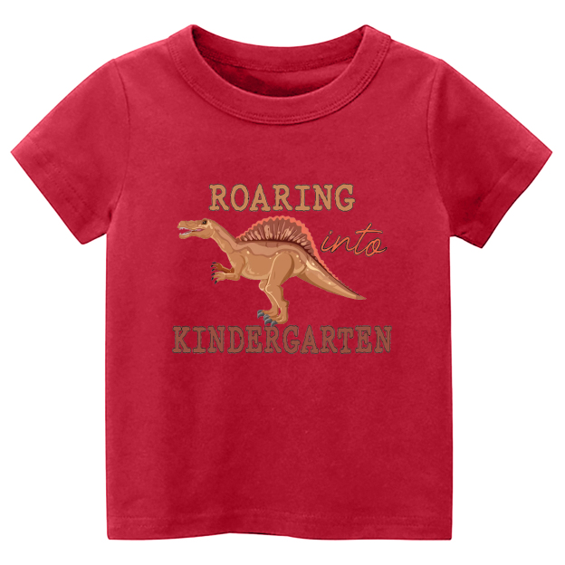 Roaring Into Kindergarten First Day Of School Kids Shirts