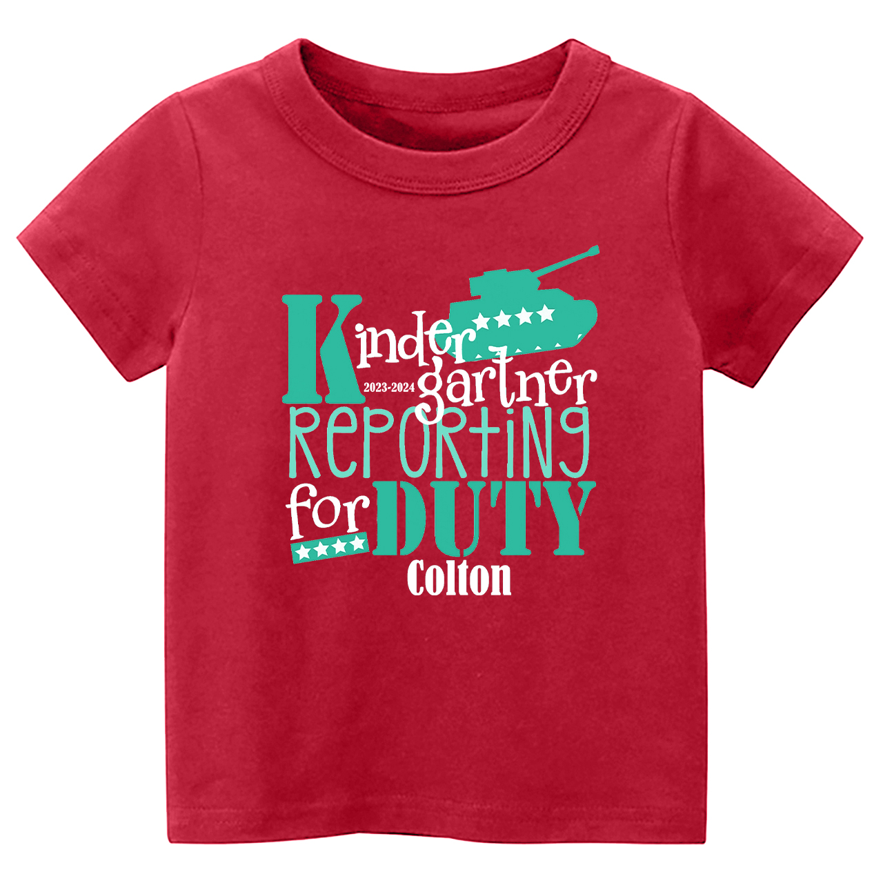 Personalized Kindergarten Reporting For Duty School Kids Shirts