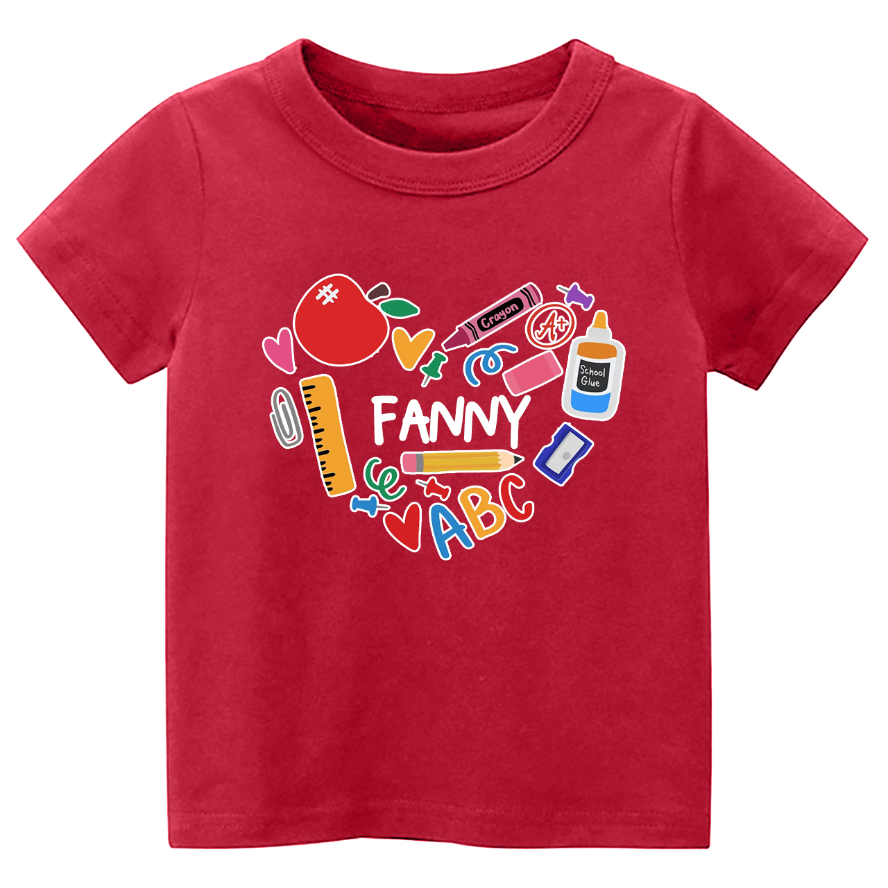 Personalized  Back To School Heart Kids Shirt