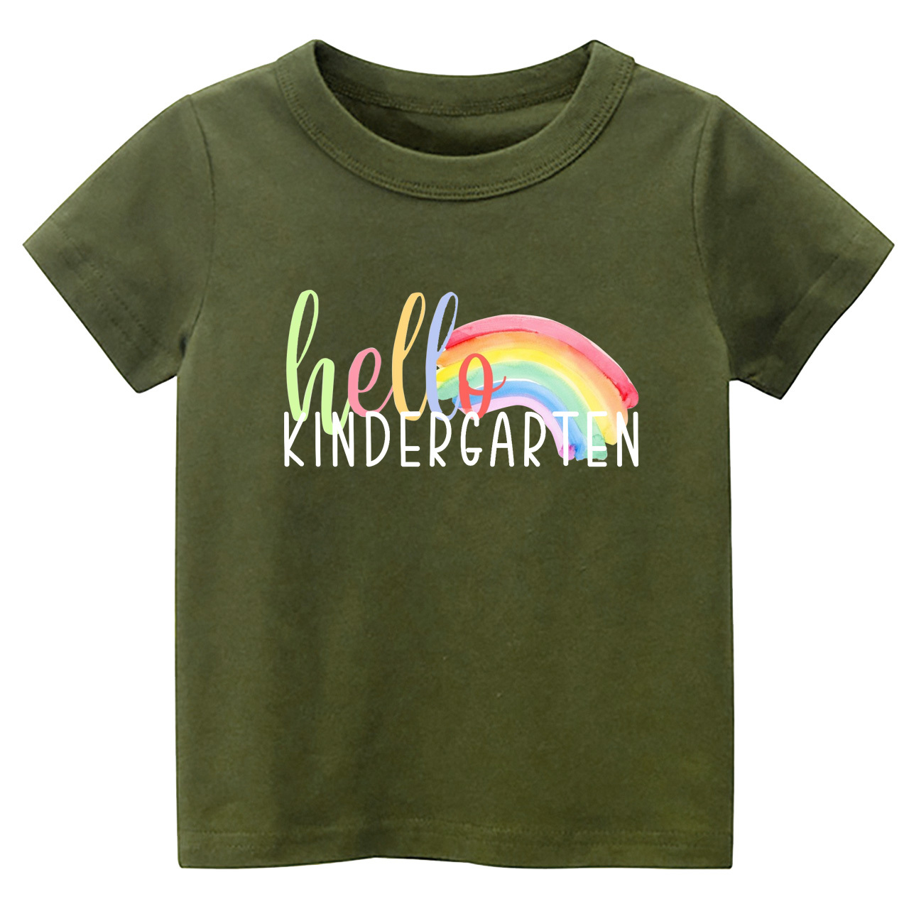 Hello Kindergarten Rainbow School Life Kids Shirts