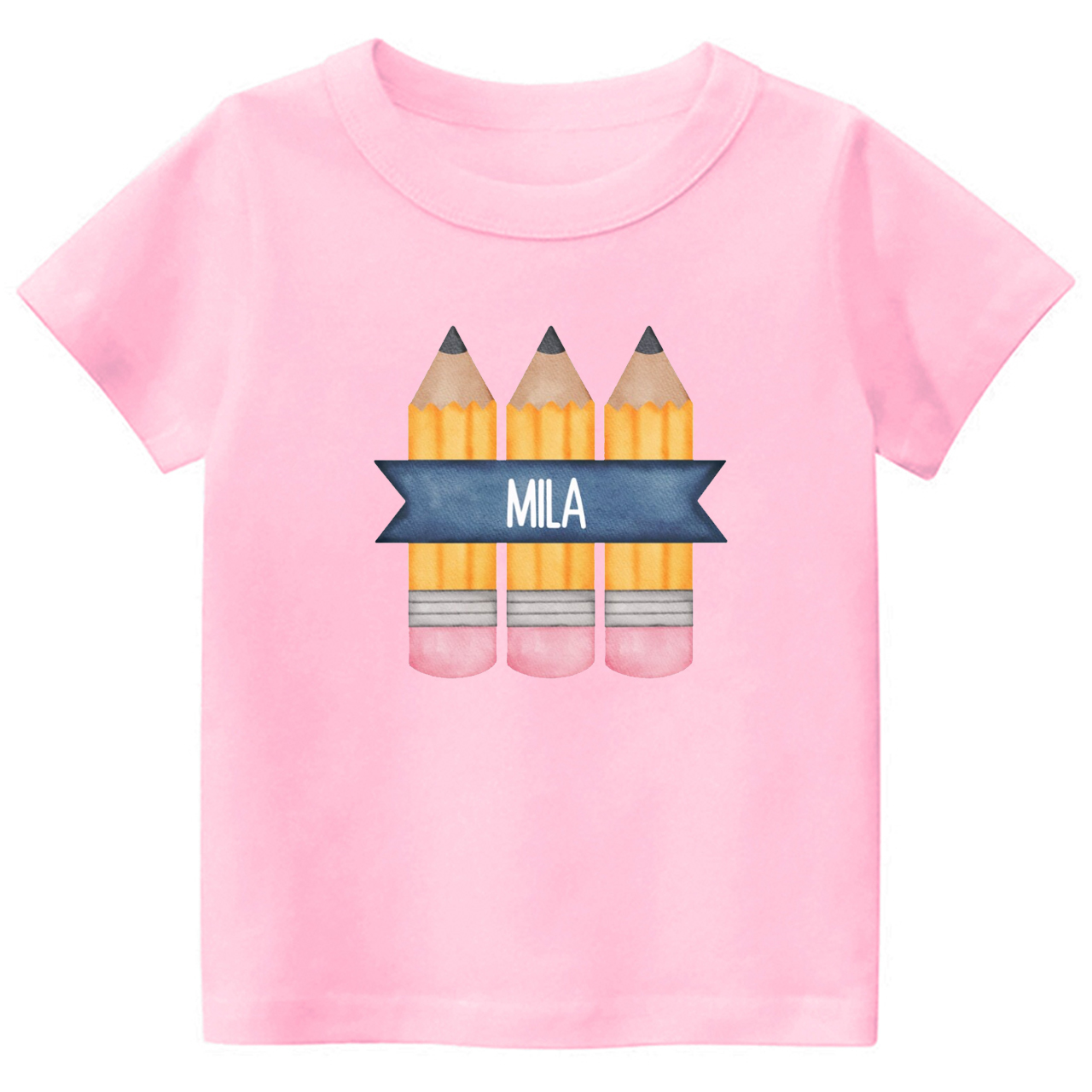 Personalized Back to School Pencil Name Kids Shirts