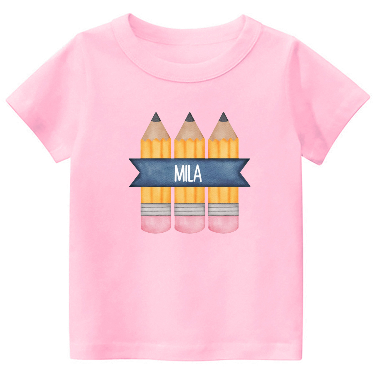 Personalized Back to School Pencil Name Kids Shirts