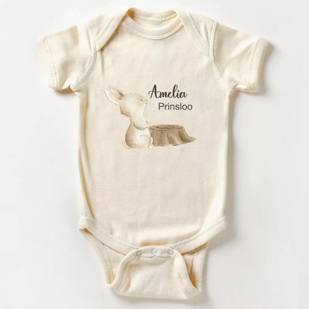 Personalized Meditating Bunny Baby Bodysuit