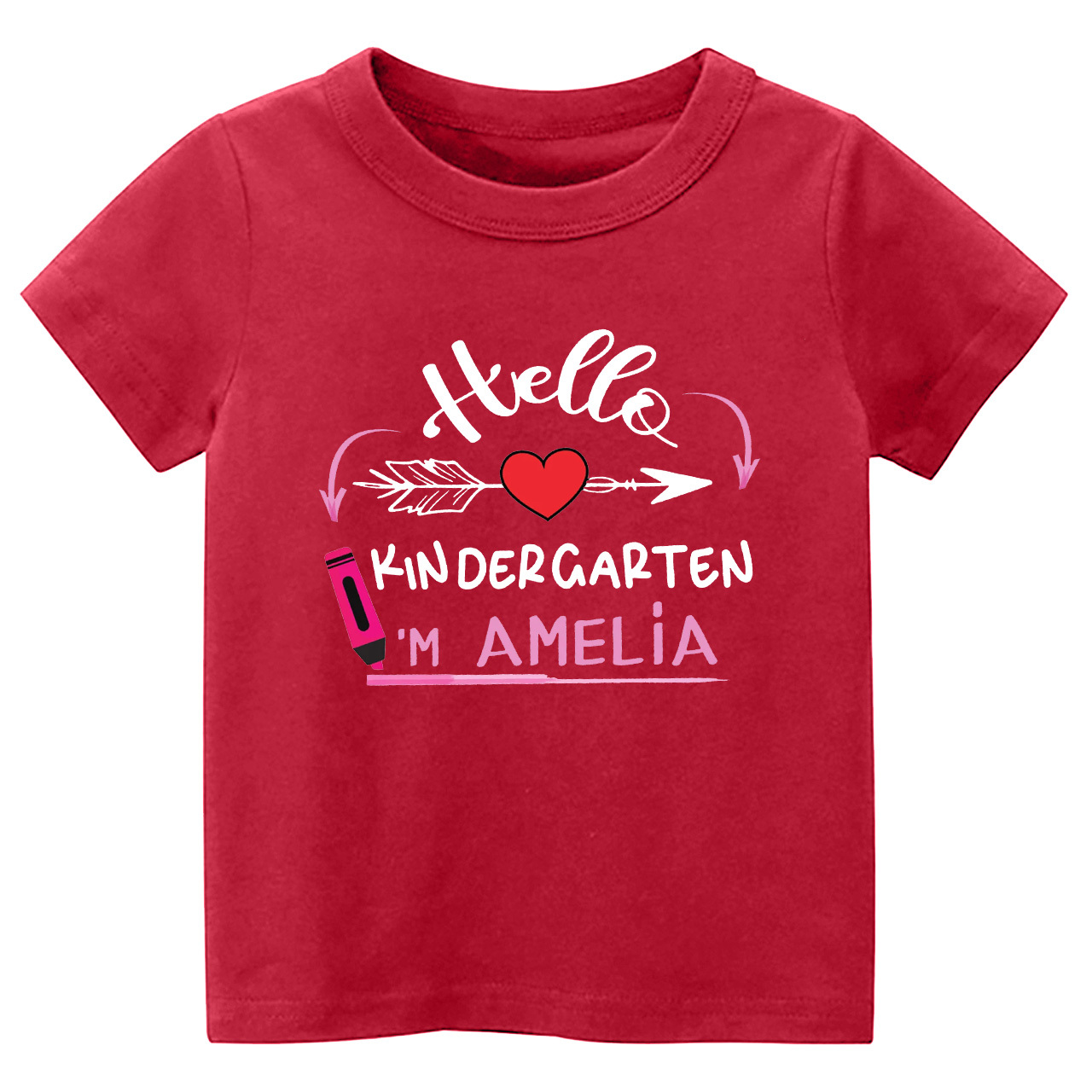 Personalized Name Hello Kindergarten School Kids T-shirts