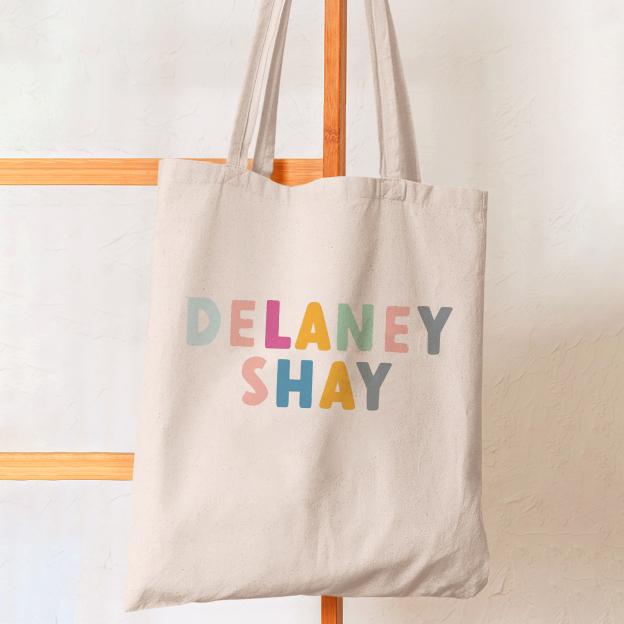 Personalized Set Colors  Kids School Tote Bag