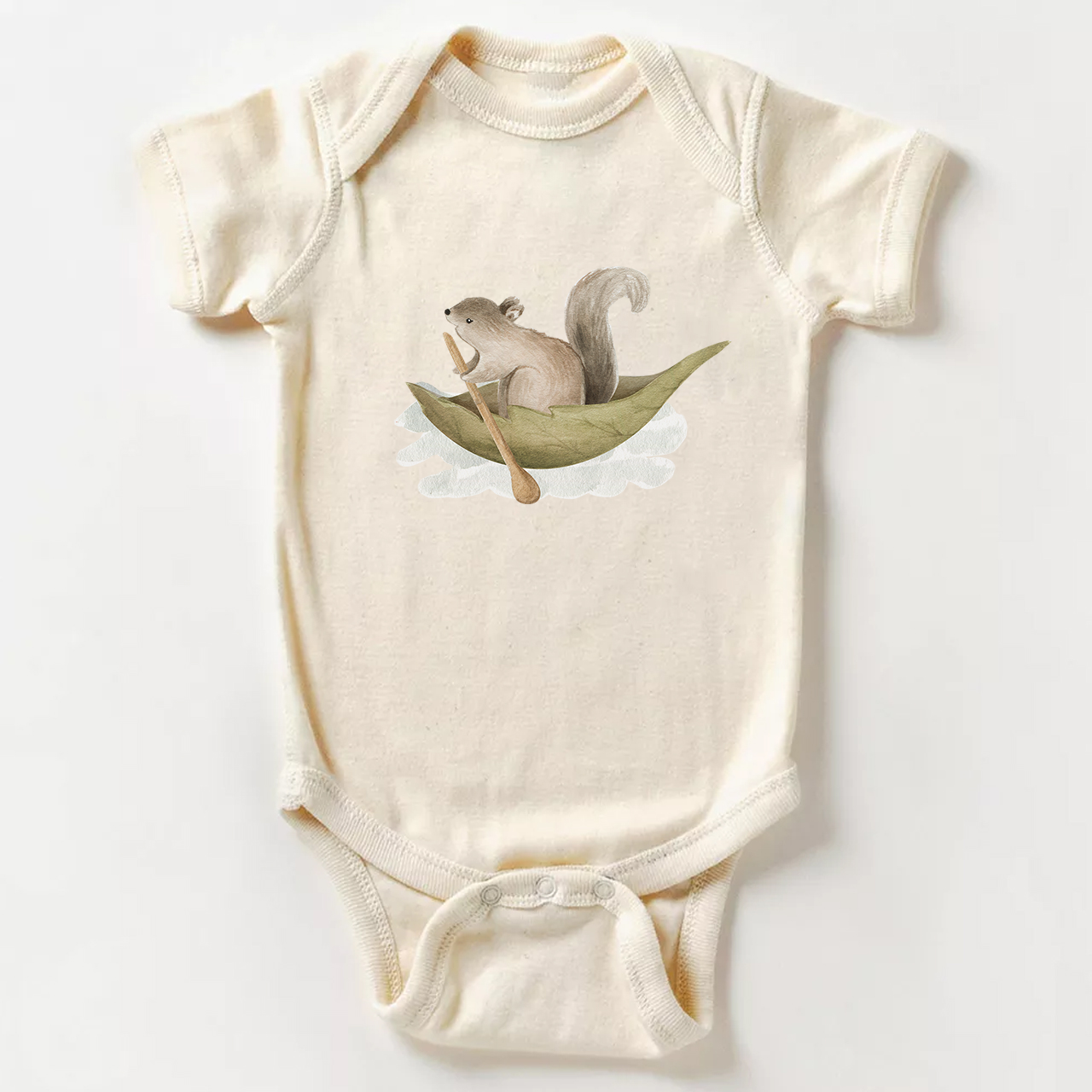 Little Squirrel Rowing Baby Bodysuit