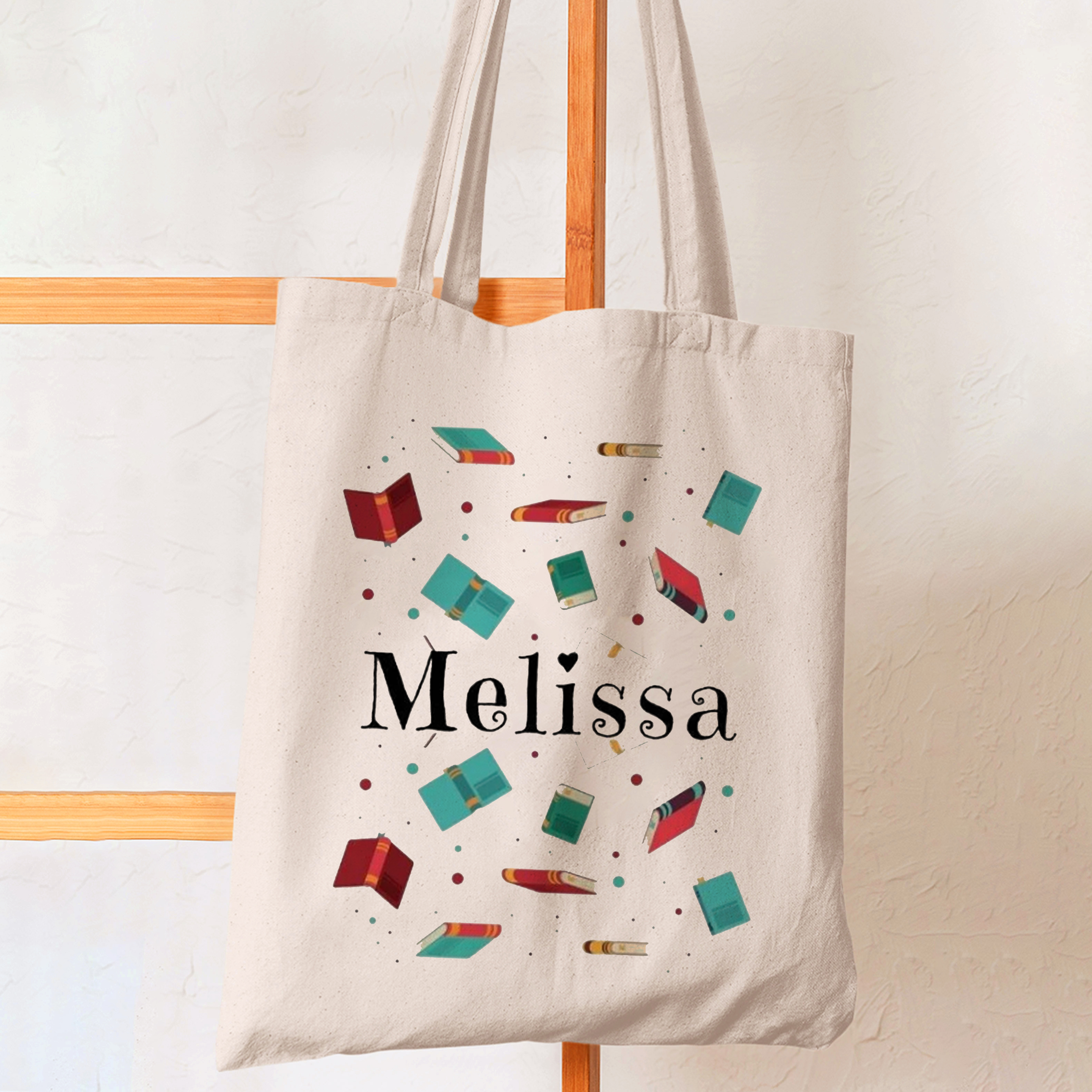 Personalized Books Kids Name School Tote Bag