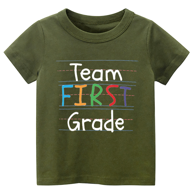 Team First Grade Back To School Kids T-shirts
