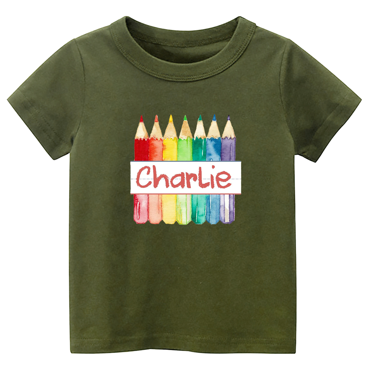 Personalized Crayon Name Back To School Kids T-shirts