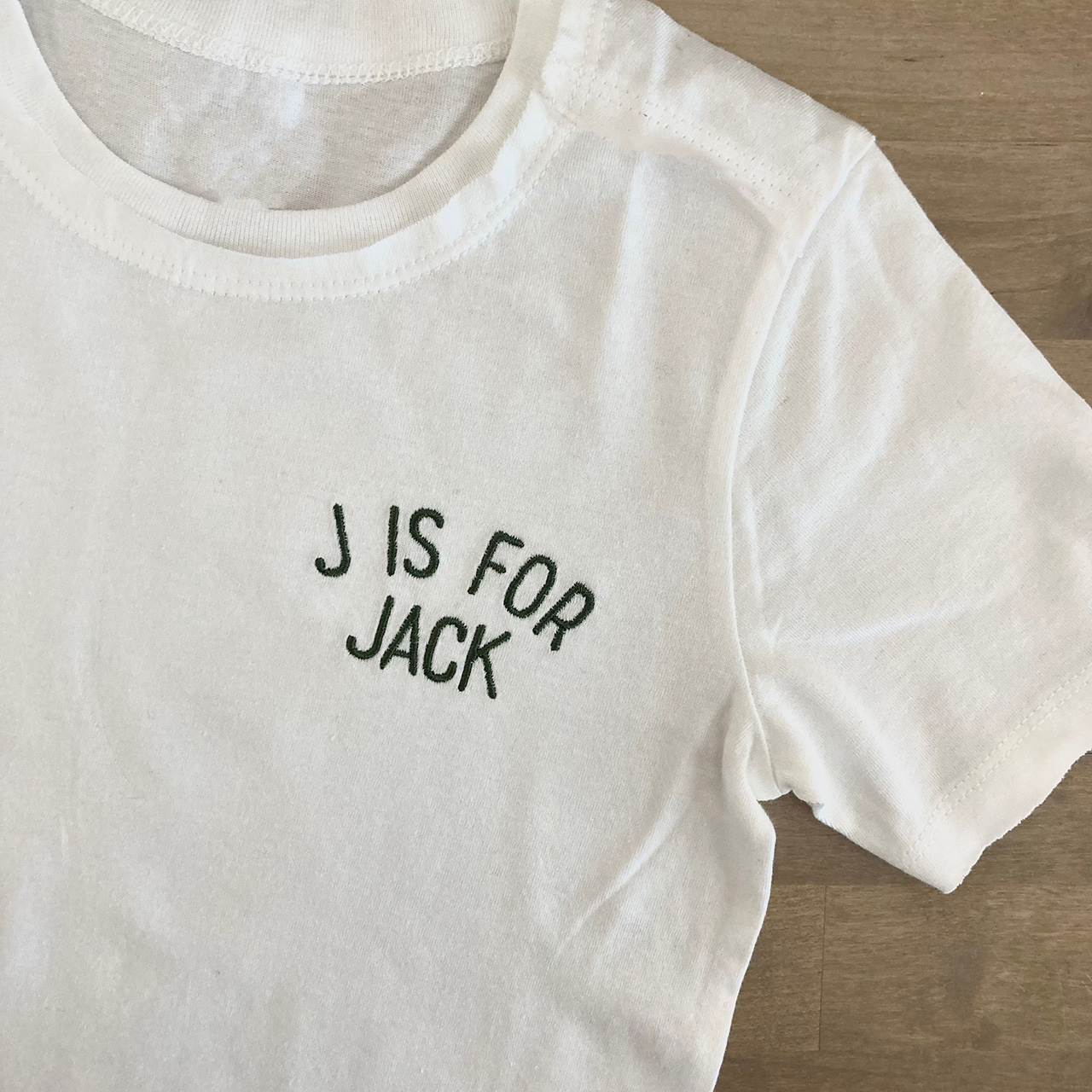 Personalized Left Chest Embroidered Name Toddler T-Shirt 