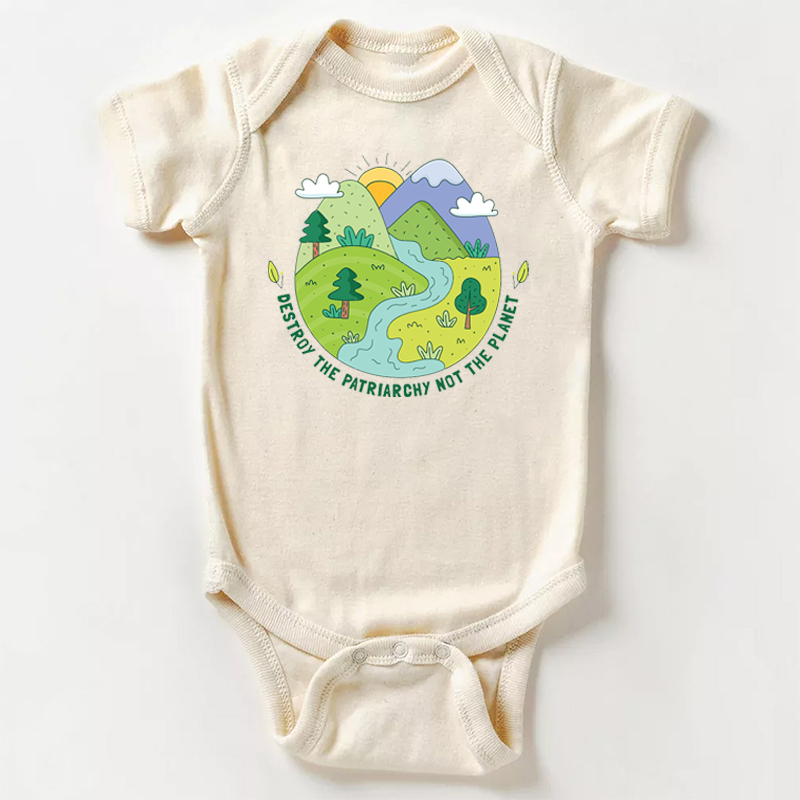 Destroy The Patriarchy Earth Day Baby Bodysuit