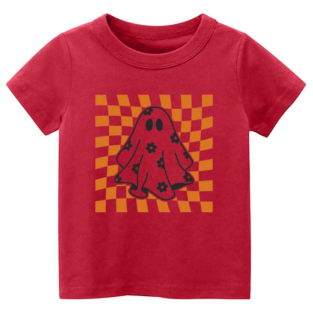 Checkered Floral Daisy Ghost Toddler Shirt
