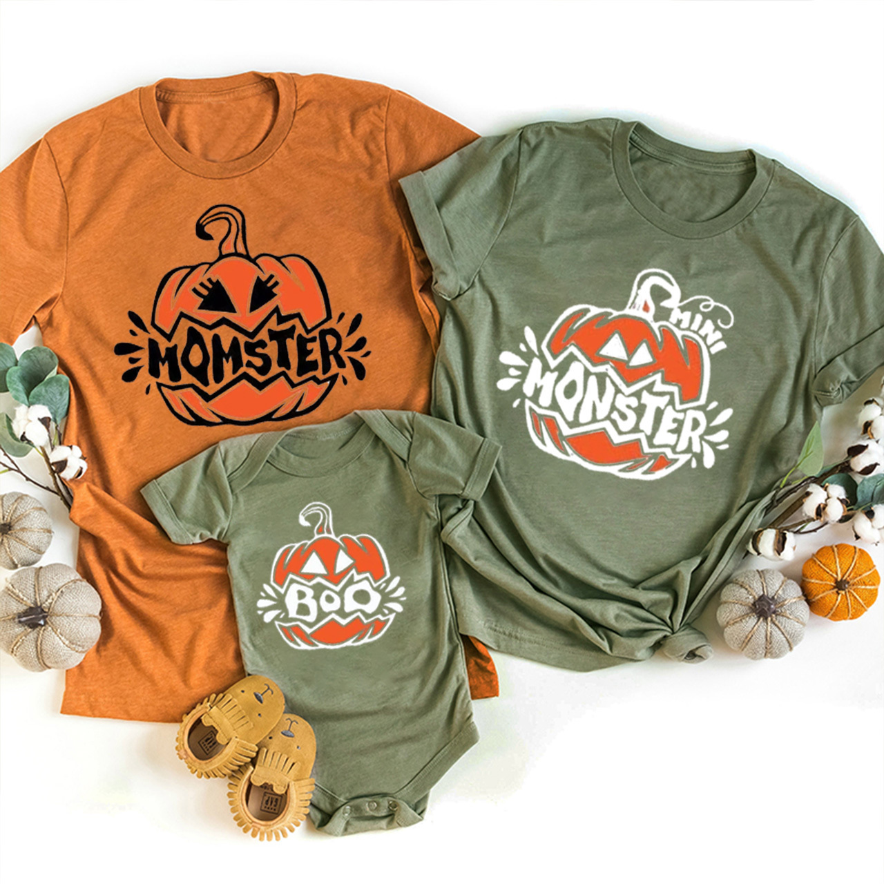 Funny Family Matching Pumpkin Monsters Shirts