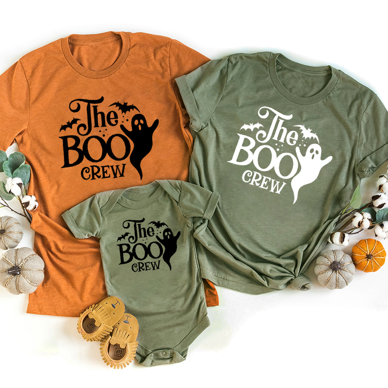 The Boo Crew Bat Halloween Family Party Matching Shirt