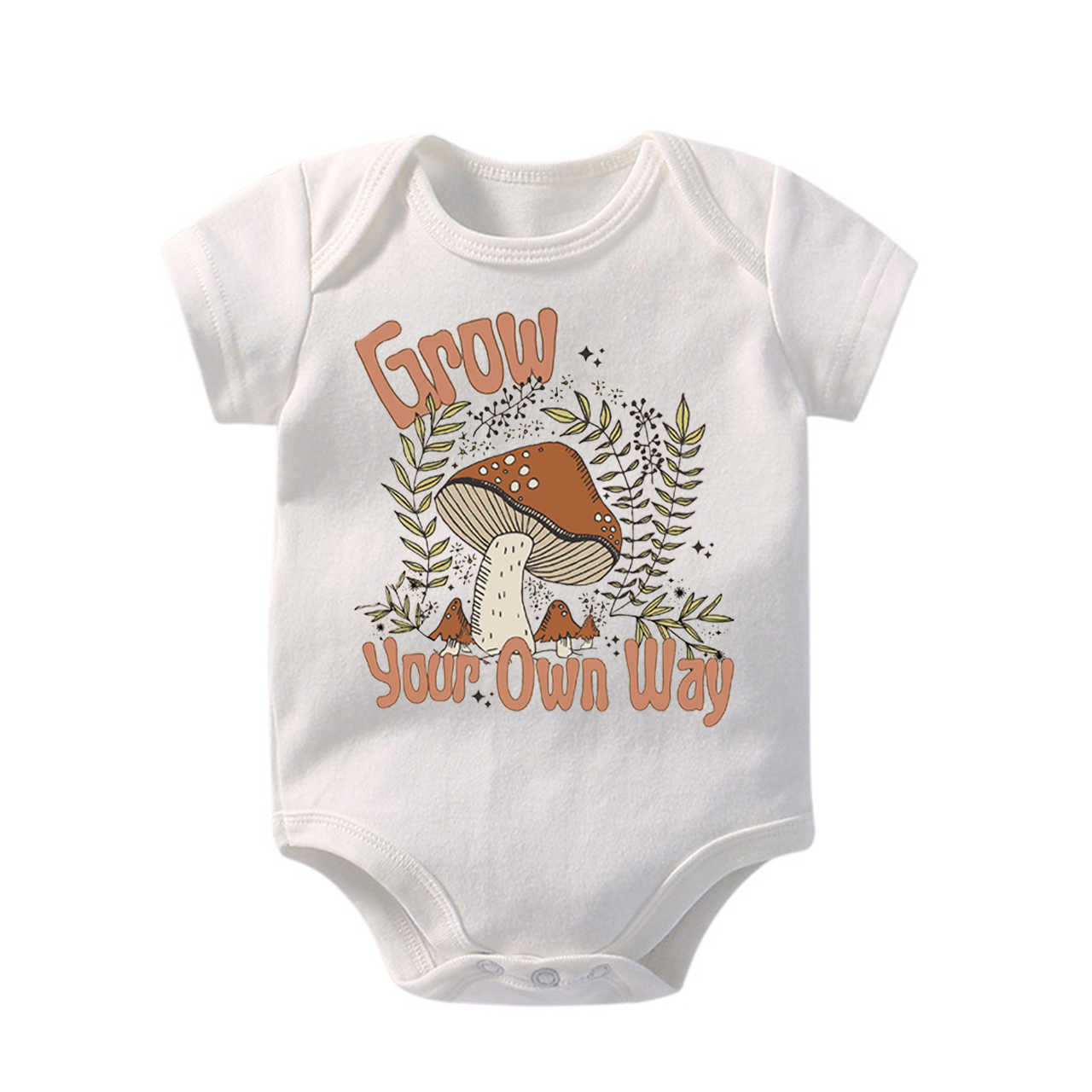 Grow Your Own Way Cute Mushroom Baby Bodysuit