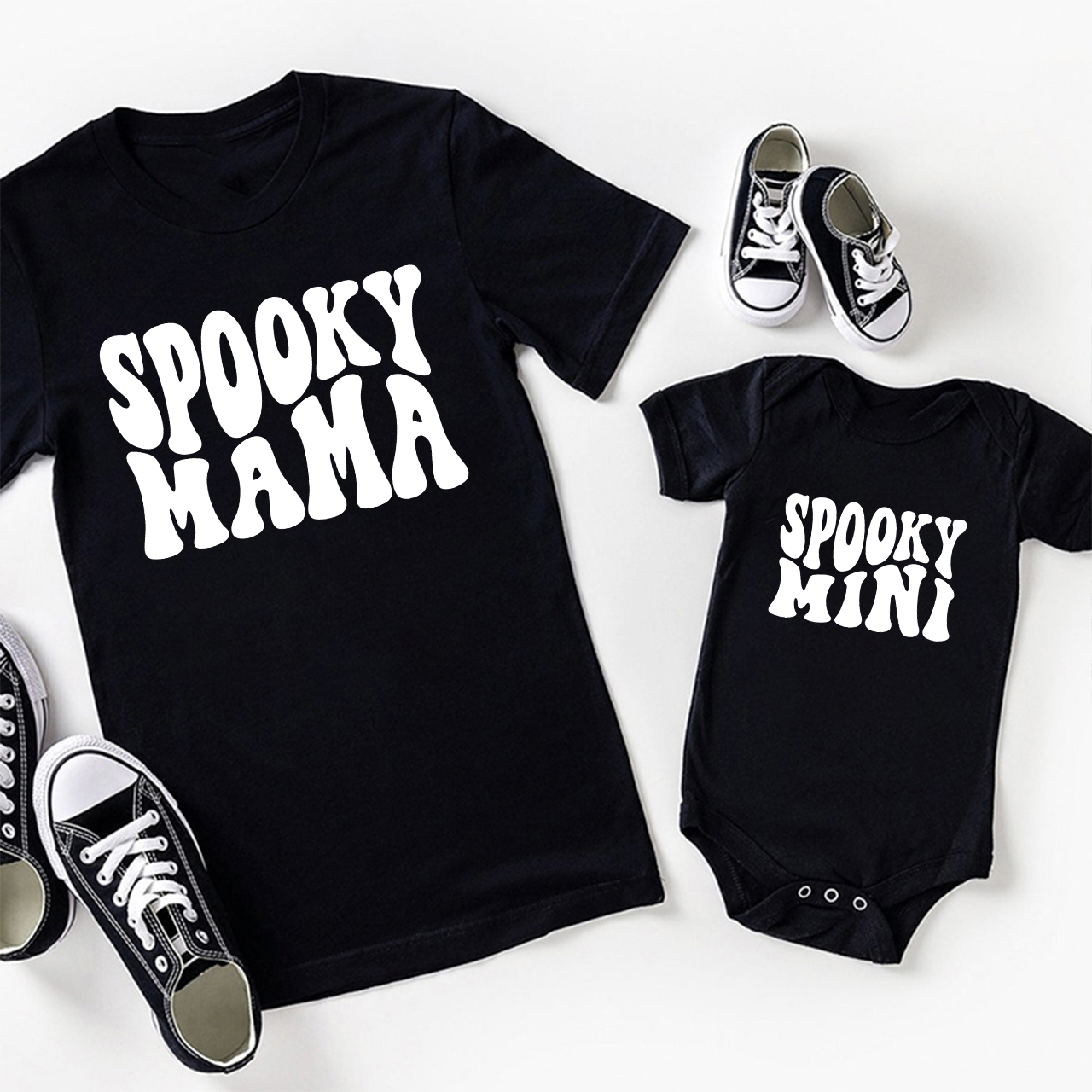 Halloween Spooky Mama Spooky Mini  Mom&Me Matching Shirt