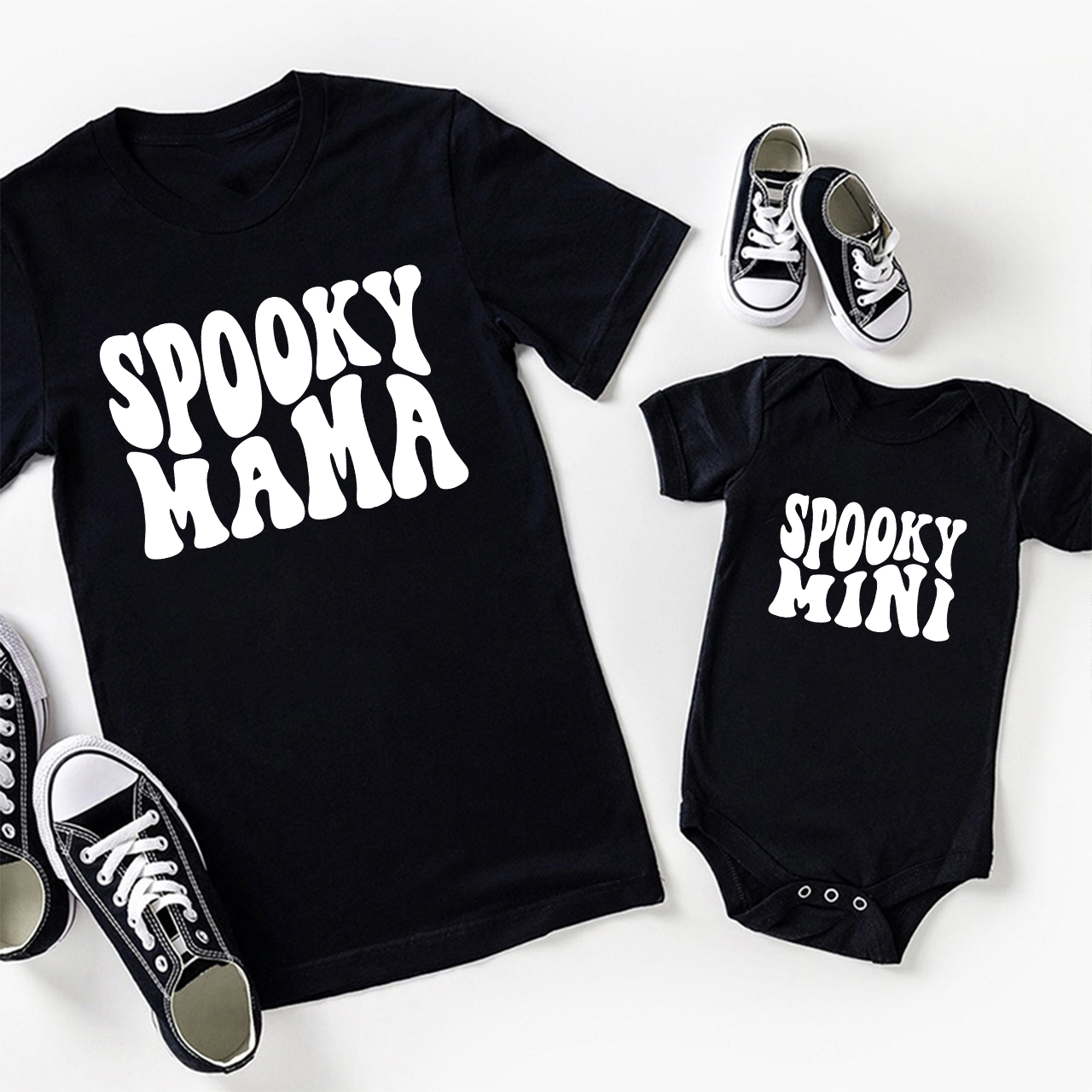 Halloween Spooky Mama Spooky Mini  Mom&Me Matching Shirt
