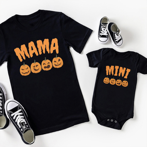 Halloween Mama Mini Grimace Pumpkin Mom&Me Matching Shirt