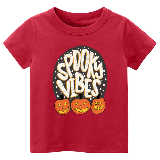 Spooky Vibes Toddler Retro Halloween Shirt