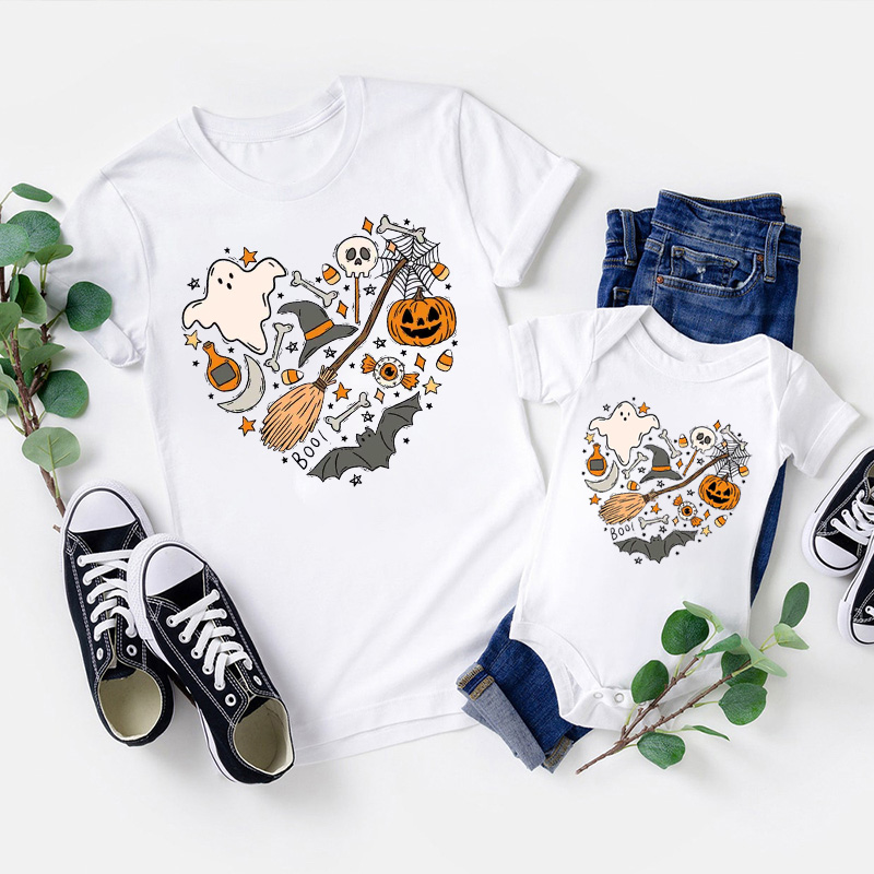 Happy Halloween Heart Doodles Shirt For Family